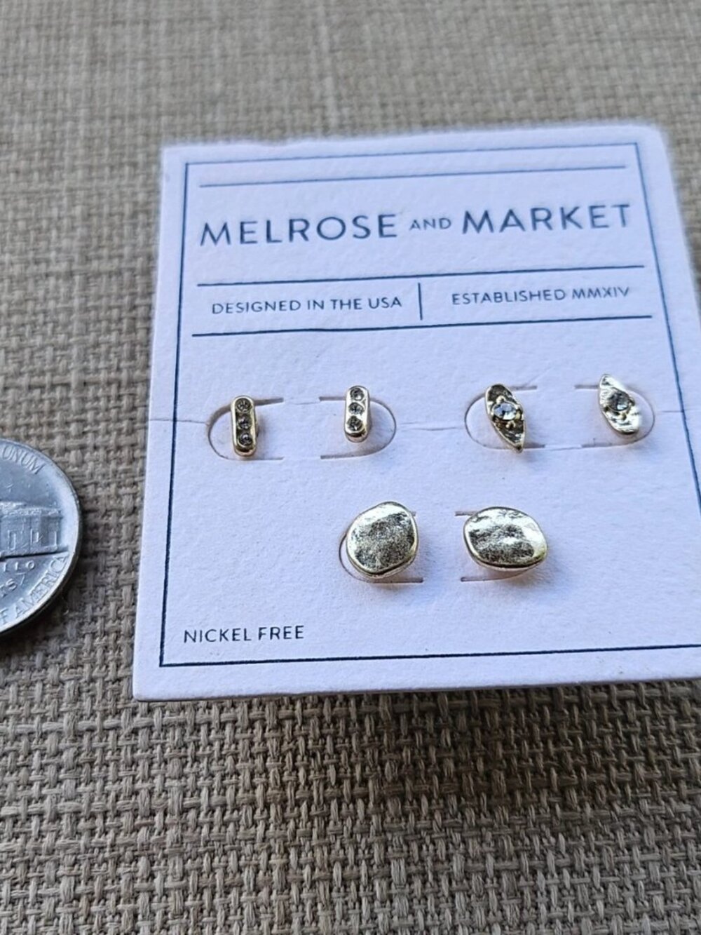 Melrose And Market Earrings Stud Fashion Ear Jewelry Set of 3 Earrings NWT - Picture 11 of 11
